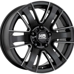 King 17x7.5 ROK 5x114.3 PIPED SATIN BLACK +35