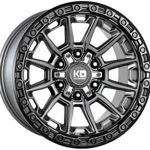 King 17x9 WARRIOR 6x130 & 6x139.7 MATTE TITANIUM - BLACK LIP +12
