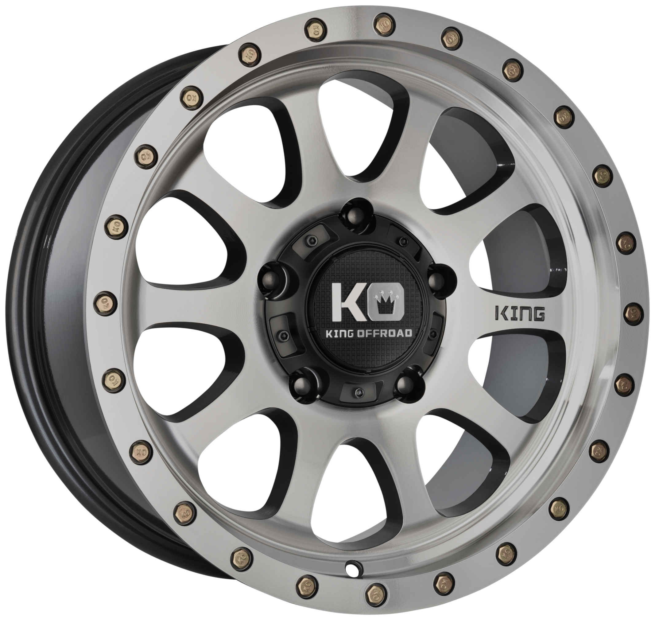 King 17x9 HURRICANE 2 6x139.7 MACHINED FACE LIGHT GUNMETAL +12