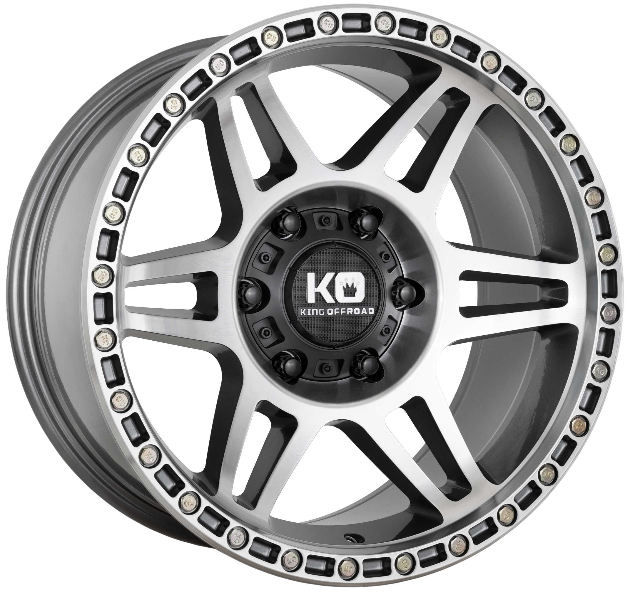 King 17x9 KONG 6x139.7 MACHINED FACE LIGHT GUNMETAL +12