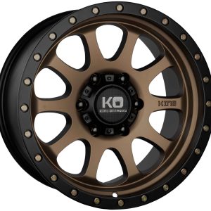 King 17x9 HURRICANE 2 6X139.7 DARK BRONZE SATIN BLACK LIP ZINC BOLTS +35