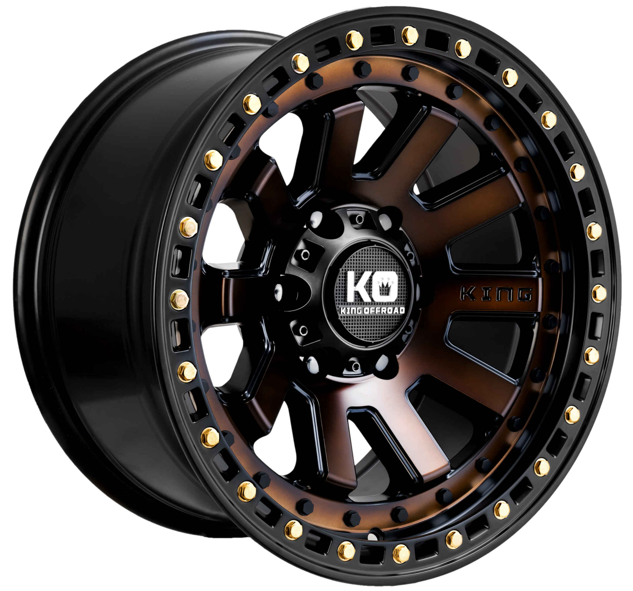 King 17x9 SNATCH 6x139.7 BRONZE FACE SATIN BLACK LIP +35